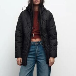 Zara Black Puffer Jacket for Women